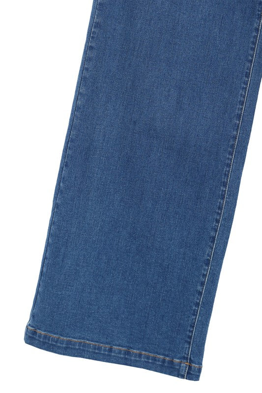 Flared high waist pin-tuck jeans -online exclusive