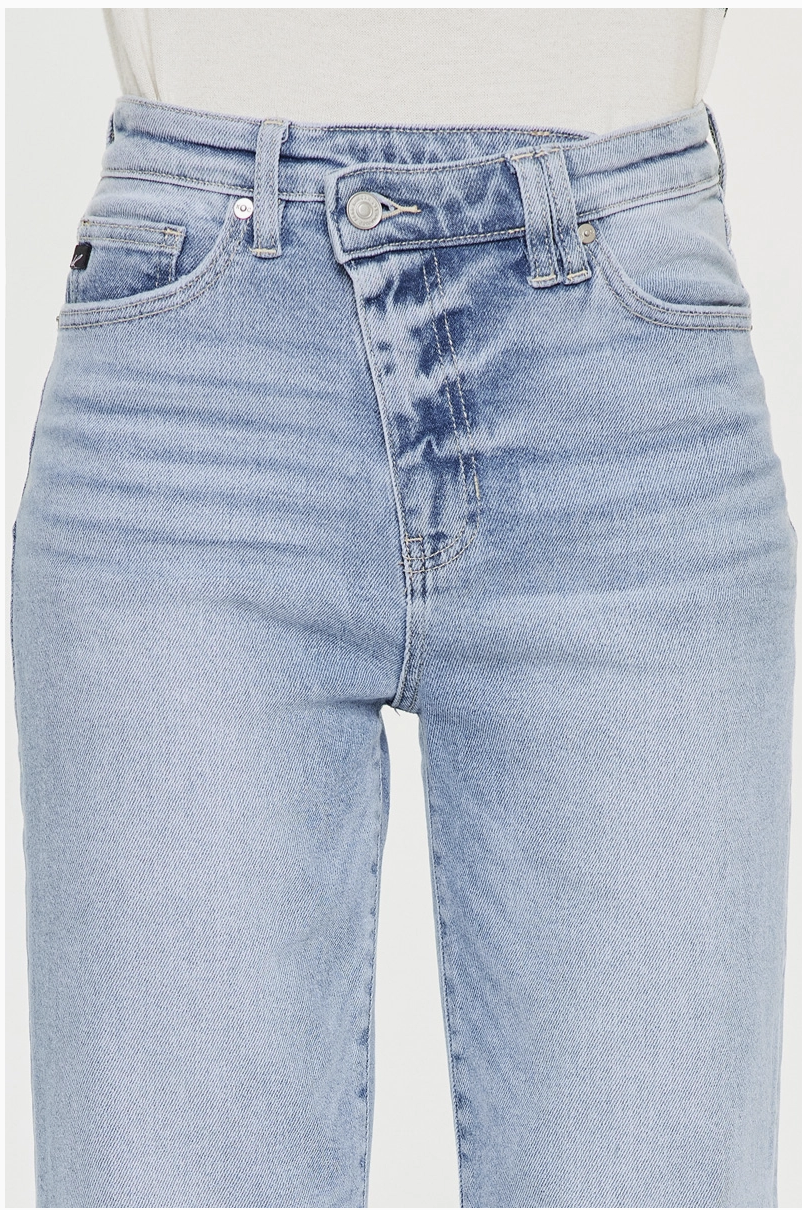 High Rise Cross Straight Jeans
