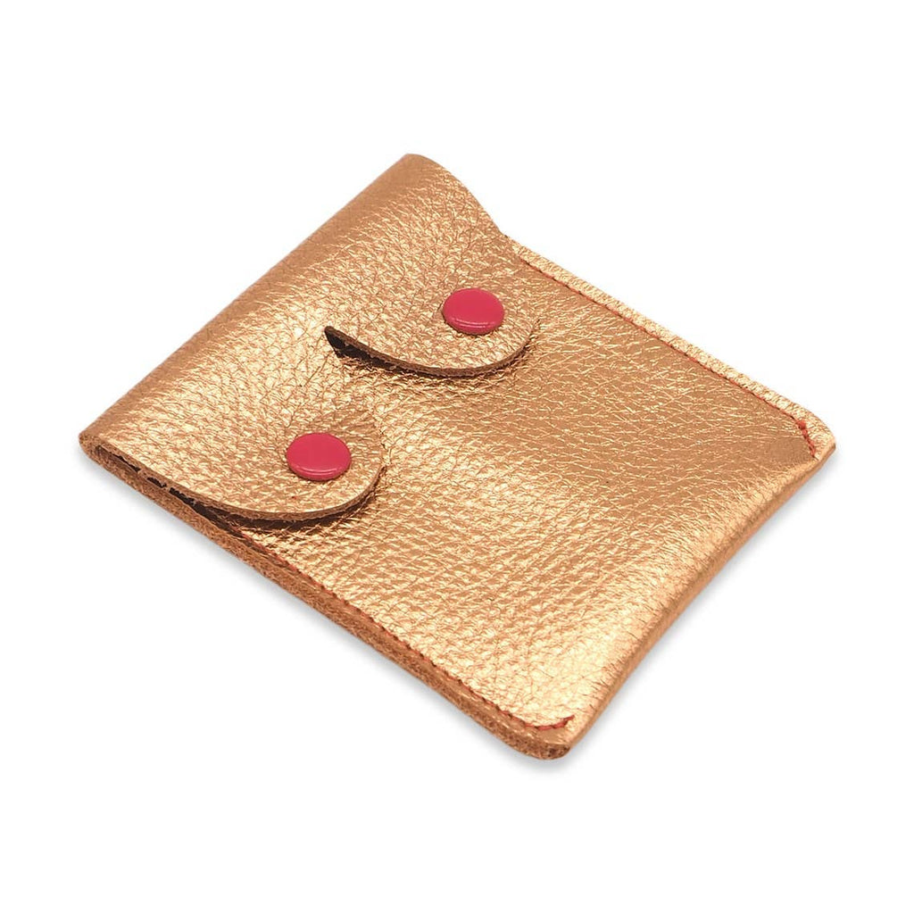 Rose Gold Metallic Boob Pouch: Leather Feminist Coin Purse: Rose Gold
