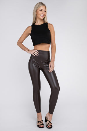 High Rise Faux Leather Leggings - Online Exclusive