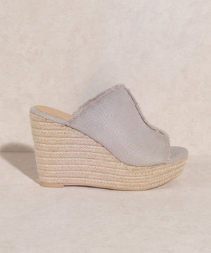 OASIS SOCIETY Bliss - Distressed Linen Wedge - Online Exclusive