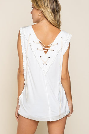 Criss-cross Lace-up Open Back Tank Top - online exclusive