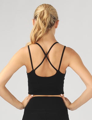 Split Shoulder Strap Crop Top -online exclusive