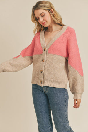 Color block Cardigan Sweater