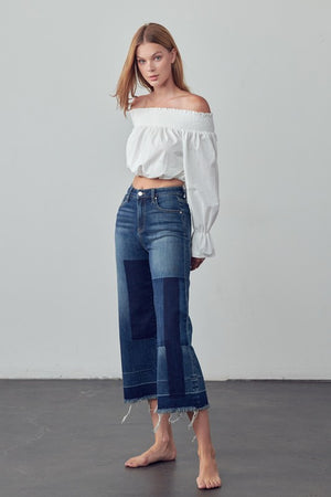 Mid Rise Crop Flare Jeans -online exclusive