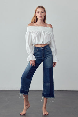 Mid Rise Crop Flare Jeans -online exclusive