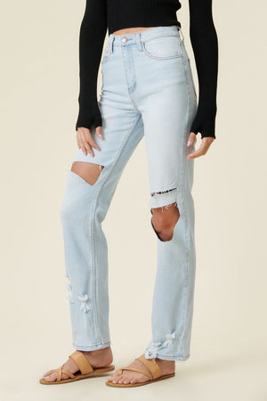 Distressed Wide Leg Jeans - online exclusive