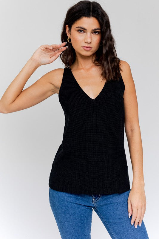 Front and Back Deep V-Neck Tank Top