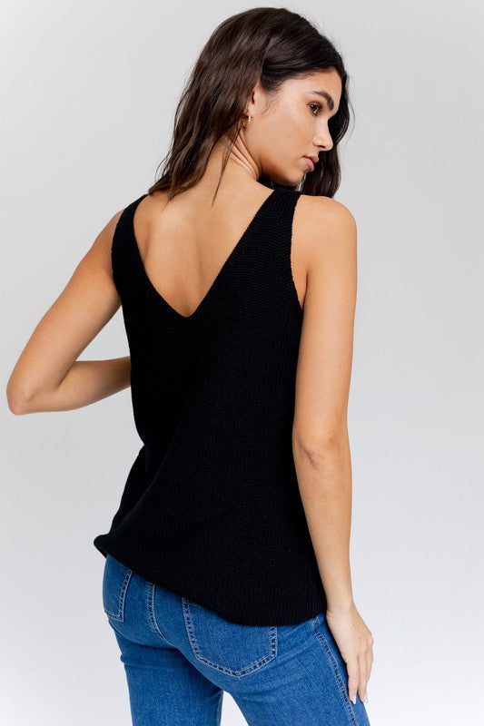Front and Back Deep V-Neck Tank Top