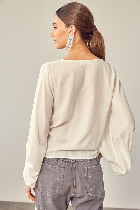 Front Tie Shirring Top -  Online Exclusive