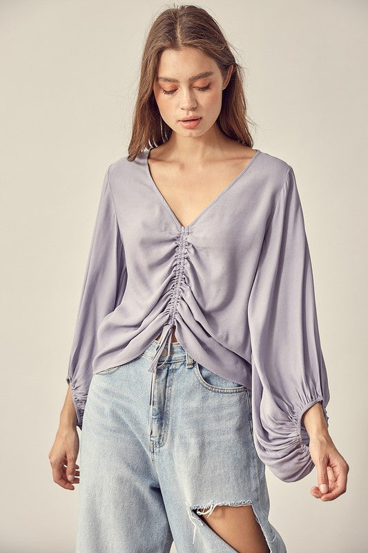 Front Tie Shirring Top -  Online Exclusive