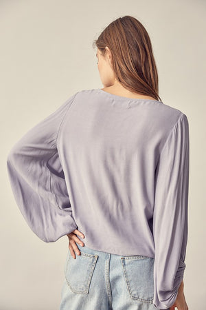 Front Tie Shirring Top -  Online Exclusive