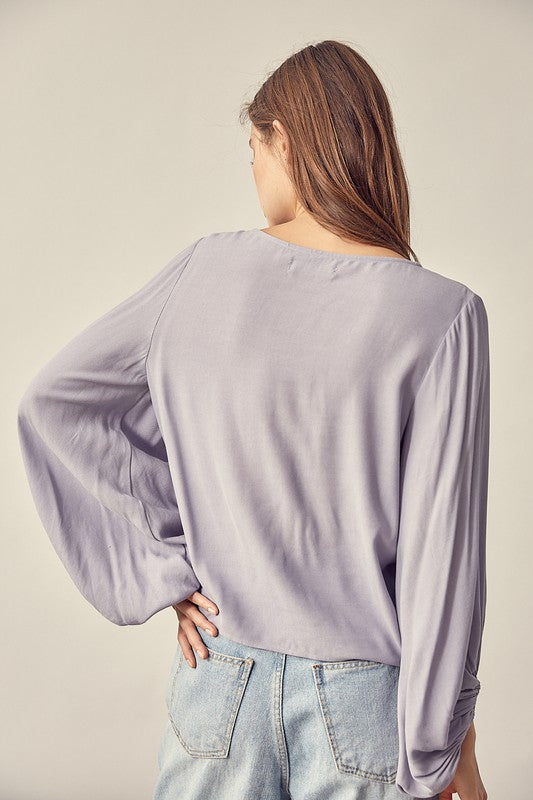 Front Tie Shirring Top -  Online Exclusive