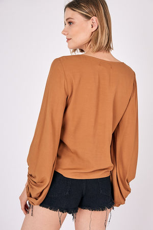 Front Tie Shirring Top -  Online Exclusive