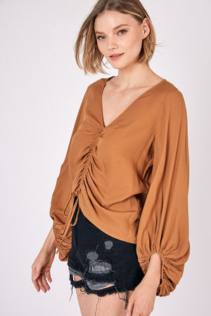 Front Tie Shirring Top -  Online Exclusive