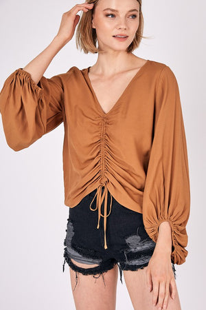 Front Tie Shirring Top -  Online Exclusive