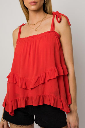 Sleeveless Asymmetrical Hem Line Tiered Top -  Online Exclusive