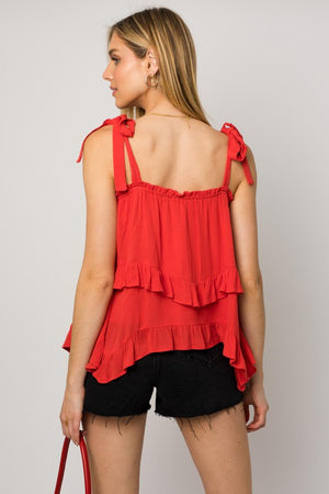 Sleeveless Asymmetrical Hem Line Tiered Top -  Online Exclusive