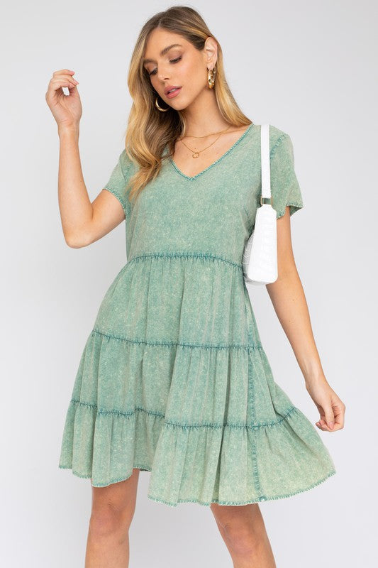 Washed Baby Doll Mini Dress - Online Exclusive