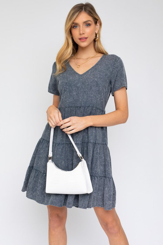 Washed Baby Doll Mini Dress - Online Exclusive