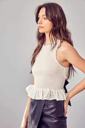 Smocked Criss Cross Back Top -  Online Exclusive