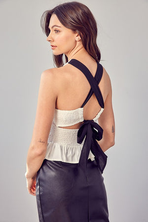 Smocked Criss Cross Back Top -  Online Exclusive