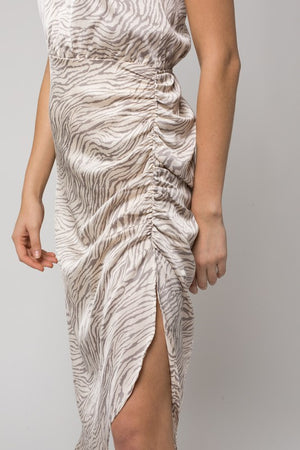 Sleeveless One shoulder Abstract Print Dress
