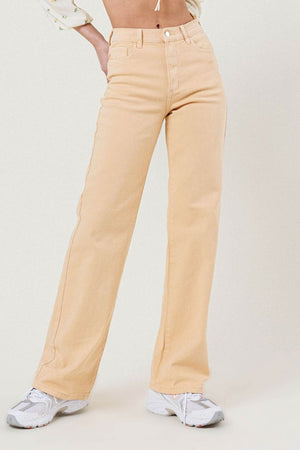 High Waisted Wide Cut Straight Leg Jeans - Online Exclusive