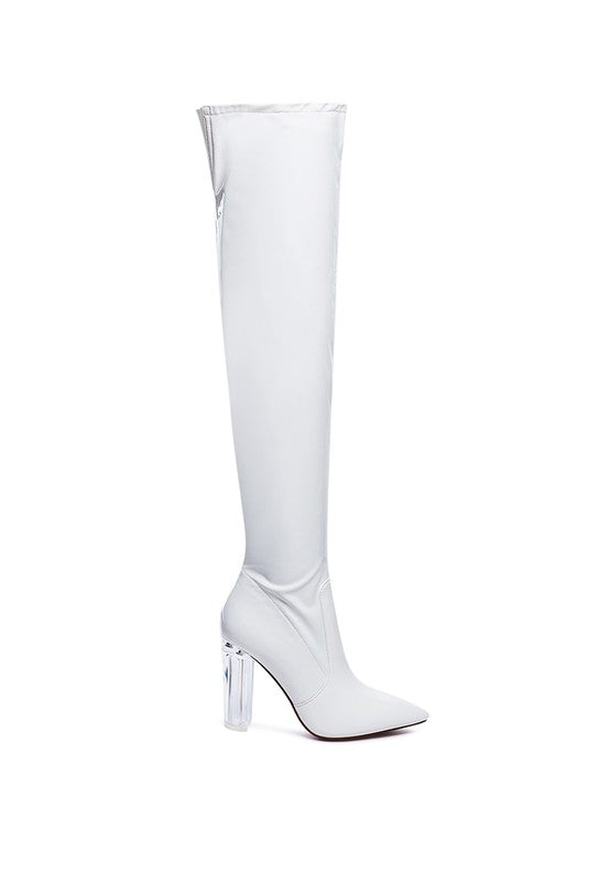 NOIRE THIGH HIGH LONG BOOTS IN PATENT PU - online exclusive