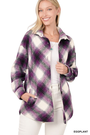 Yarn Dyed Plaid Shacket With Pockets - online exclusive