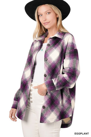 Yarn Dyed Plaid Shacket With Pockets - online exclusive