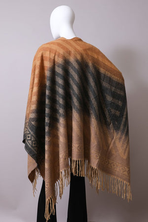 Western Style Colorblend Tassel Trim Serape