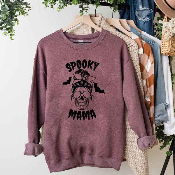 Spooky Mama Skull Graphic Sweatshirt