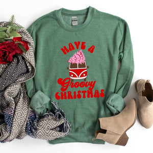 Groovy Christmas Van Graphic Sweatshirt