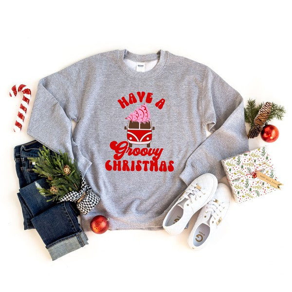Groovy Christmas Van Graphic Sweatshirt