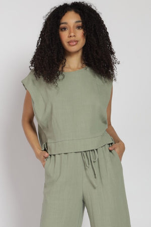 Sage Linen Top and Pant Set