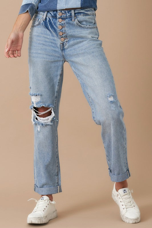 Rolled Up Boyfriend Jeans - Online Exclusive