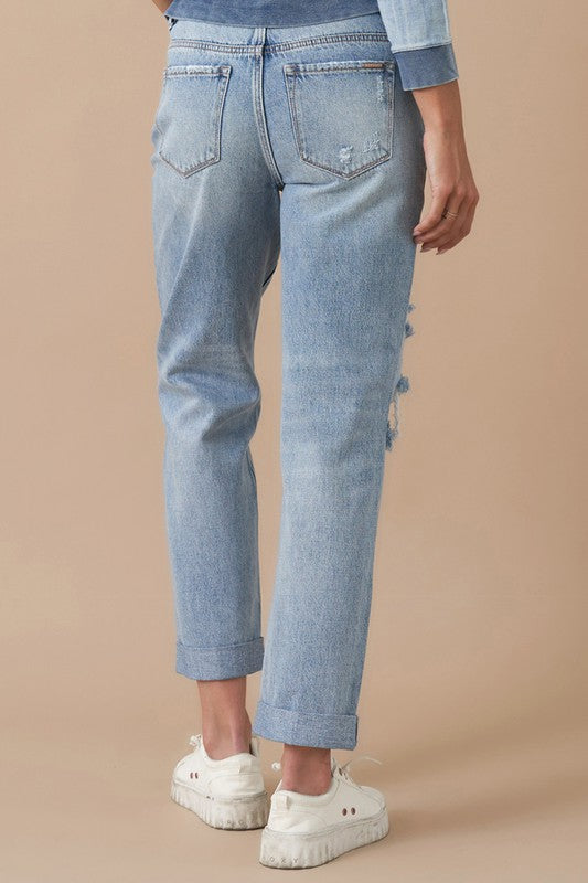 Rolled Up Boyfriend Jeans - Online Exclusive