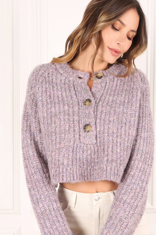 Melange multicolor sweater top - online exclusive