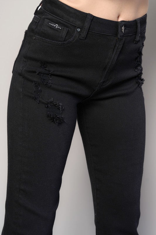 High Rise Fray Crop Straight Jeans -online exclusive