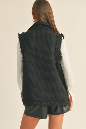 Black Tweed Vest