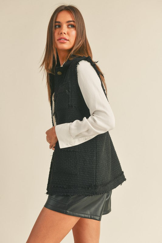 Black Tweed Vest