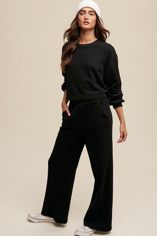 Knit Sweat Top and Pants Athleisure Lounge Sets - online exclusive