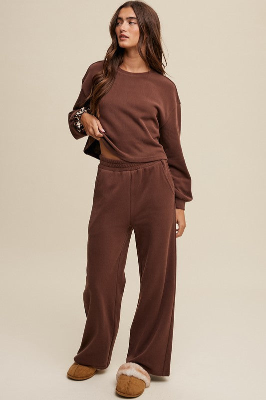 Knit Sweat Top and Pants Athleisure Lounge Sets - online exclusive