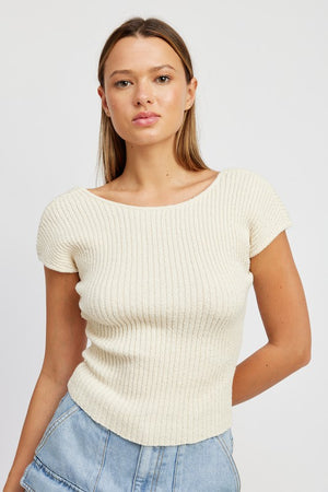 CAP SLEEVE TOP WITH OPEN BACK