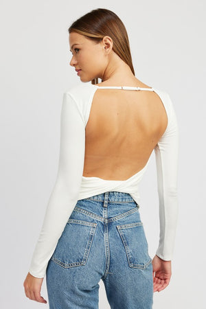 OPEN BACK TOP WITH TWIST DETAIL
