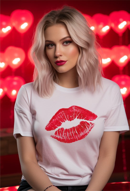 Graphic Red Lips Graphic Tee