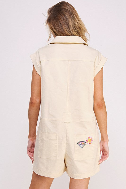 COTTON TWILL UTILITY ROMPER - Plus Size - Online Exclusive