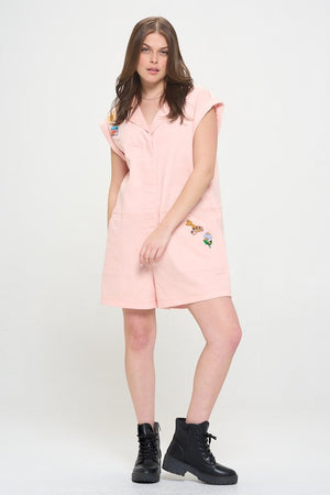 COTTON TWILL UTILITY ROMPER - Plus Size - Online Exclusive