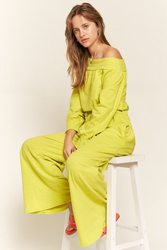 ONE SHOULDER TERRY JUMPSUIT - Online exclusive